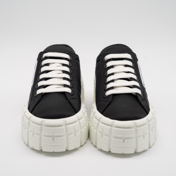 size 40eu 10 US Prada Double Wheel Platform Sneaker Black Nylon - Picture 2 of 14